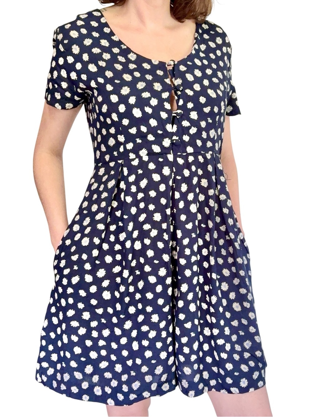 Vintage 90s The Limited Navy Floral Rayon Romper Playsuit